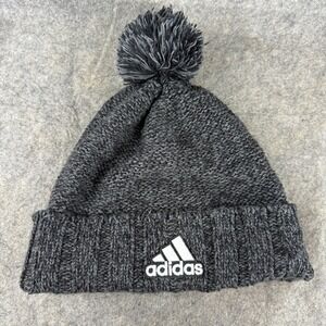 Adidas‎ Beanie Hat Recon 3 Ballie Unisex Lined Cuffed Pom Knit Cap Gray Black